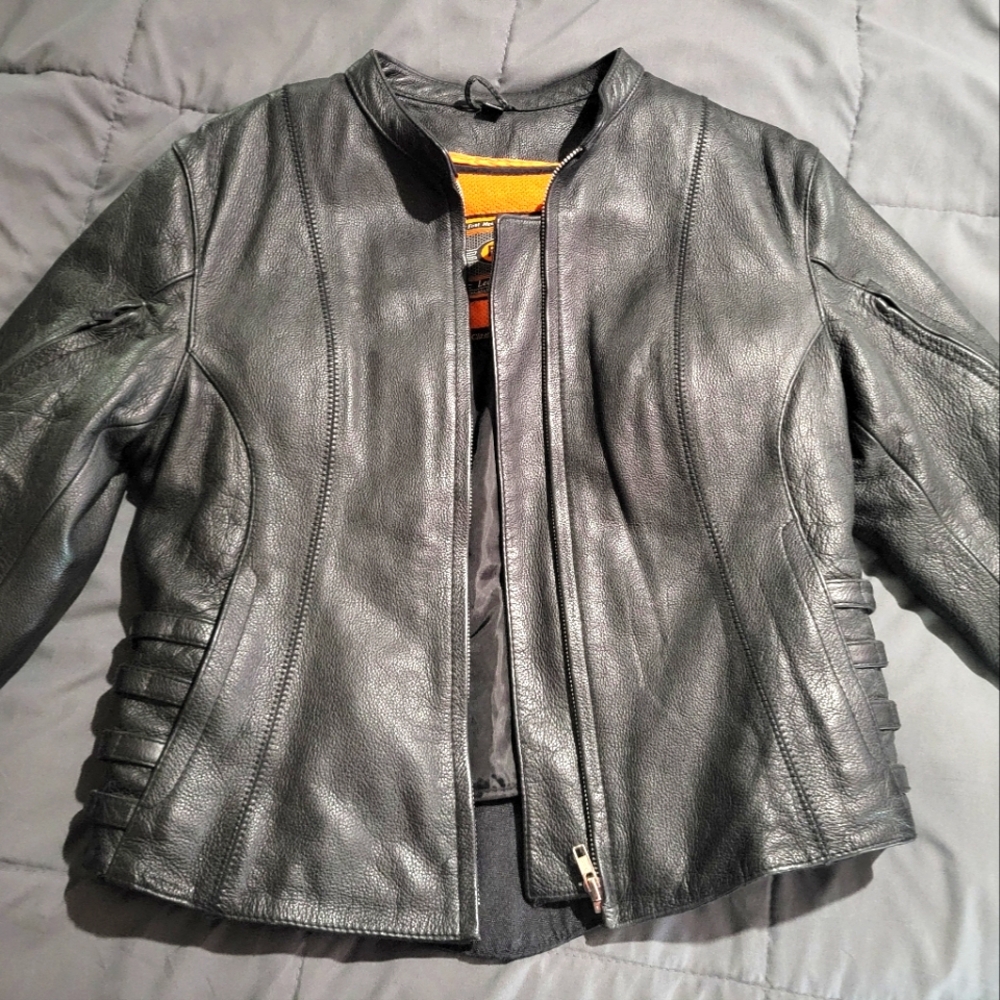 Leather motorcycle jacket